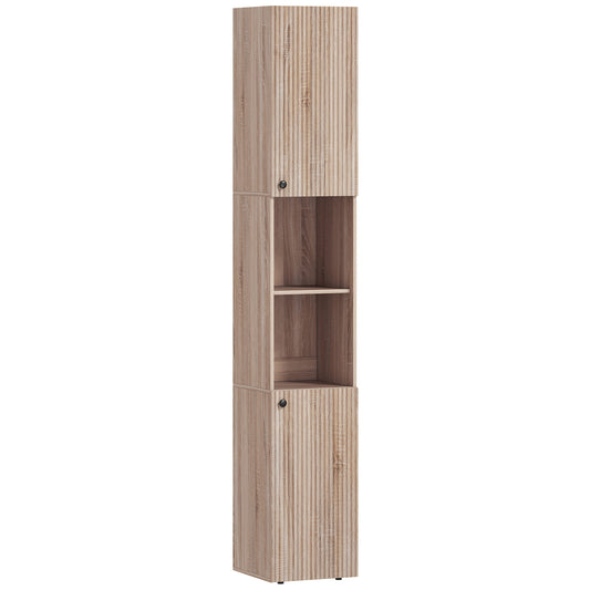 6-Tier Tall Bathroom Cabinet - Natural