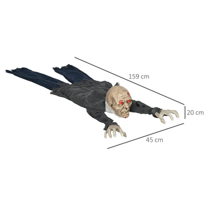 5.2ft Life Size Outdoor Halloween Decoration Crawling Zombie, Animated Prop Decor with Sound and Motion Activated