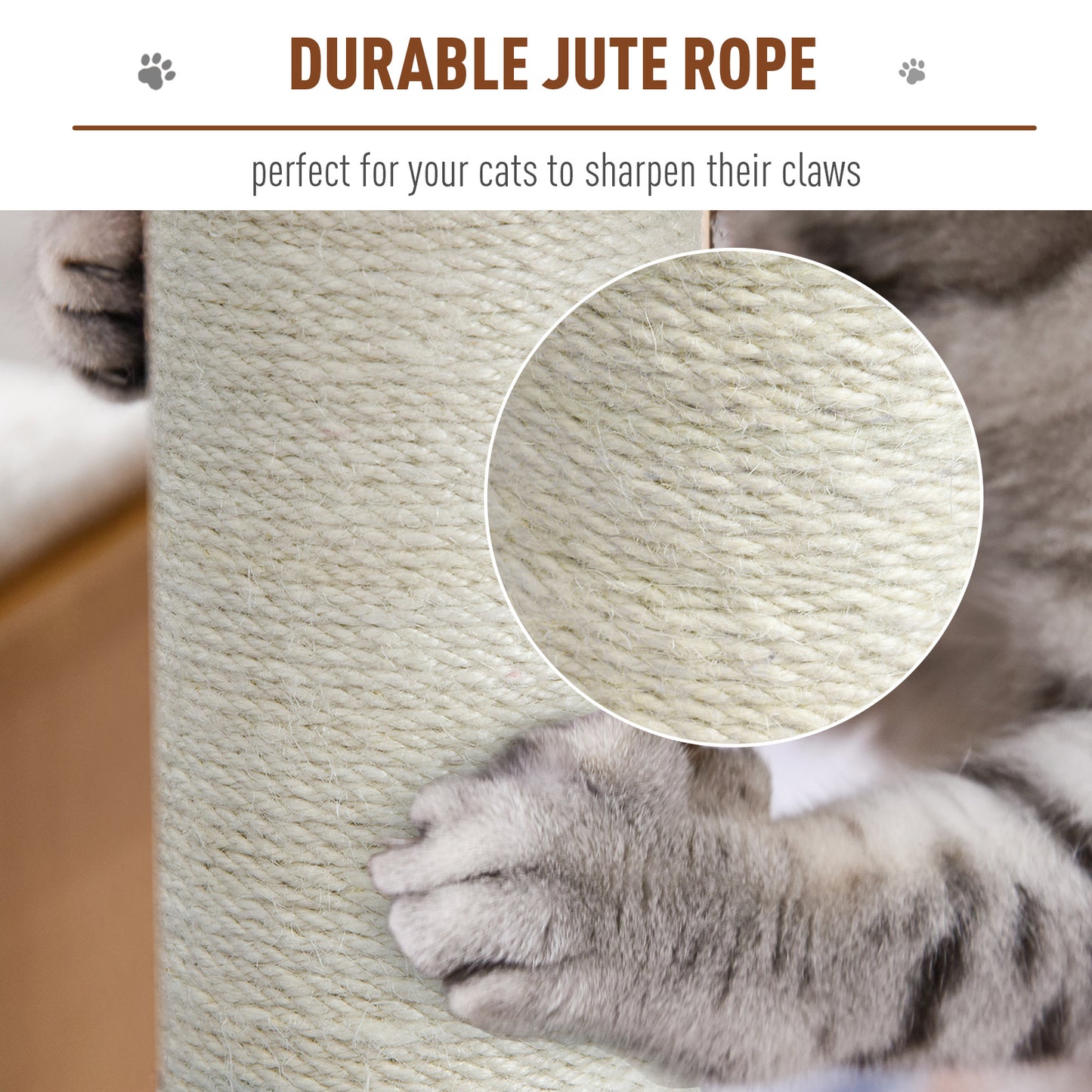 Cat Tree for Indoor Large Cats 113cm Kitten Tower Condo Jute Scratching Post Kitten Play House Activity Center Furniture