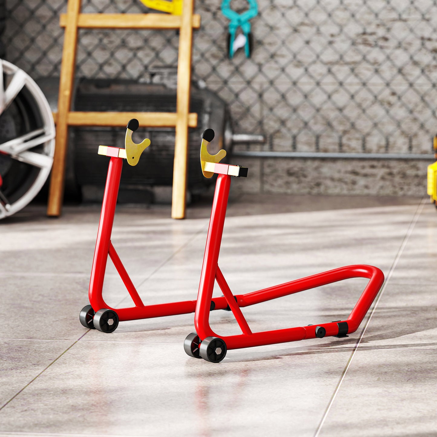 Motorcycle Rear Wheel Stand, 544 kg Capacity Heavy Duty Steel Motorbike Motorcycle Paddock Stand Lift