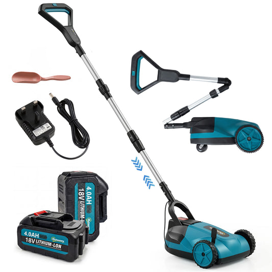 18V Cordless Lawnmower with 2 x 4Ah Batteries & Charger, Battery Lawn Mower with 21cm Cutting Width, 3 Cutting Heights
