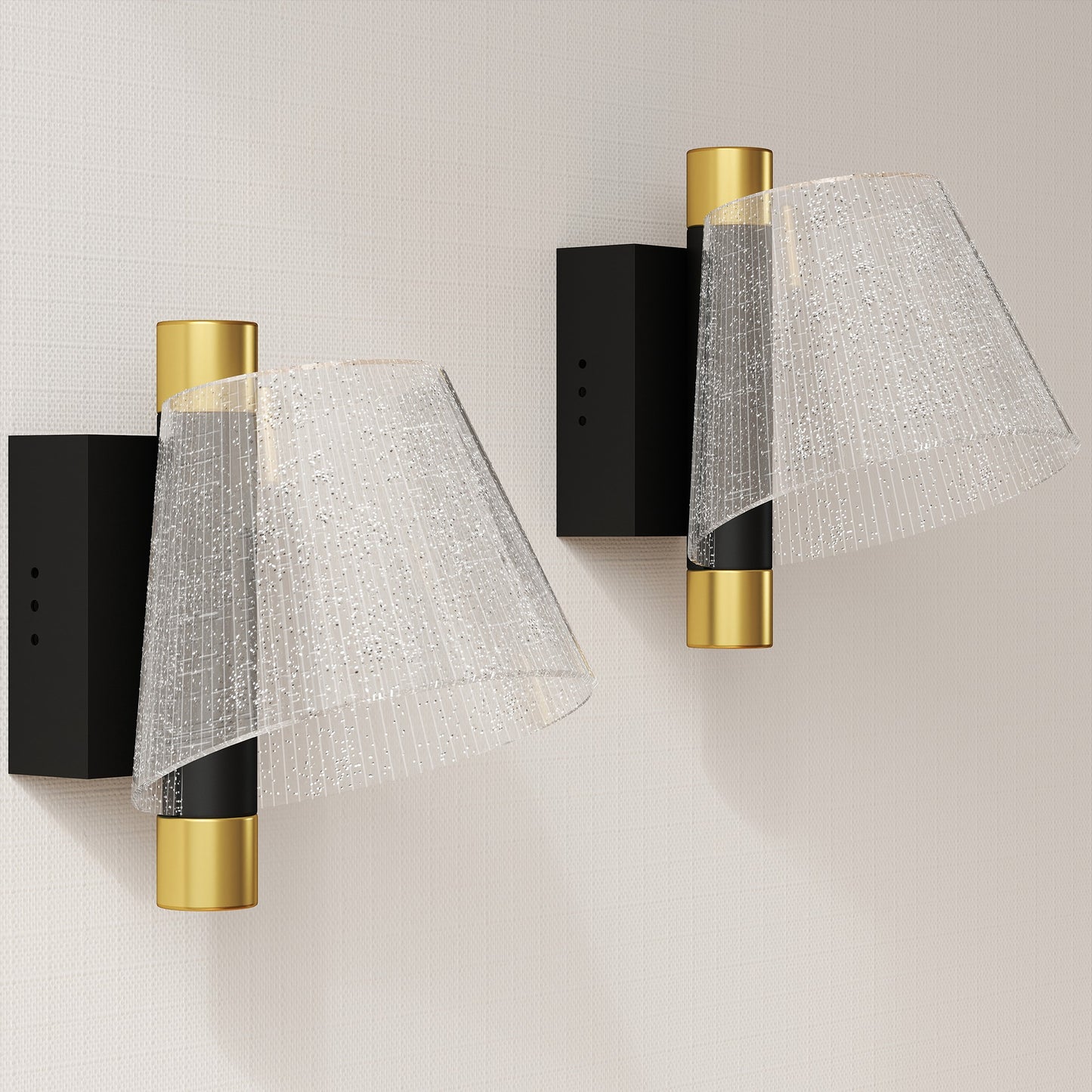 Led Wall Lamp 2 Pack, 5W Modern Indoor Starry Wall Light, Colour Temperature Adjustable 3000K/4000K/6500K, for Bedroom