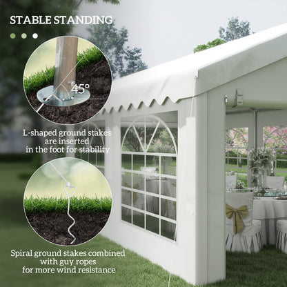 6m x 4m Heavy Duty Garden Gazebo for Parties, Wedding and Events, White