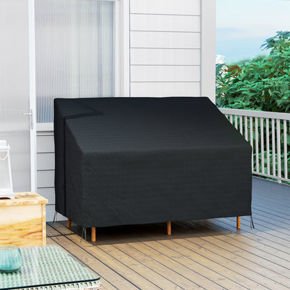 600D Oxford Cloth Furniture Cover, 2 Seater Sofa Protector for Garden Patio, Outdoor, Waterproof, Black