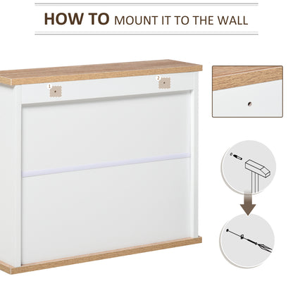 Bathroom Mirror Cabinet Wall Mounted Storage Cupboard with Double Door and Adjustable Shelf, White