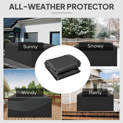 600D Oxford Outdoor Garden Furniture Sofa Set Cover, Waterproof Anti-UV Rattan Sun Lounger Protection Protector Cover