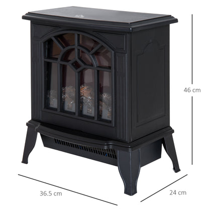 1000W/2000W Freestanding Electrical Fireplace Indoor Heater Stove Log Wood LED Burning Effect Flame with Thermostat Control B