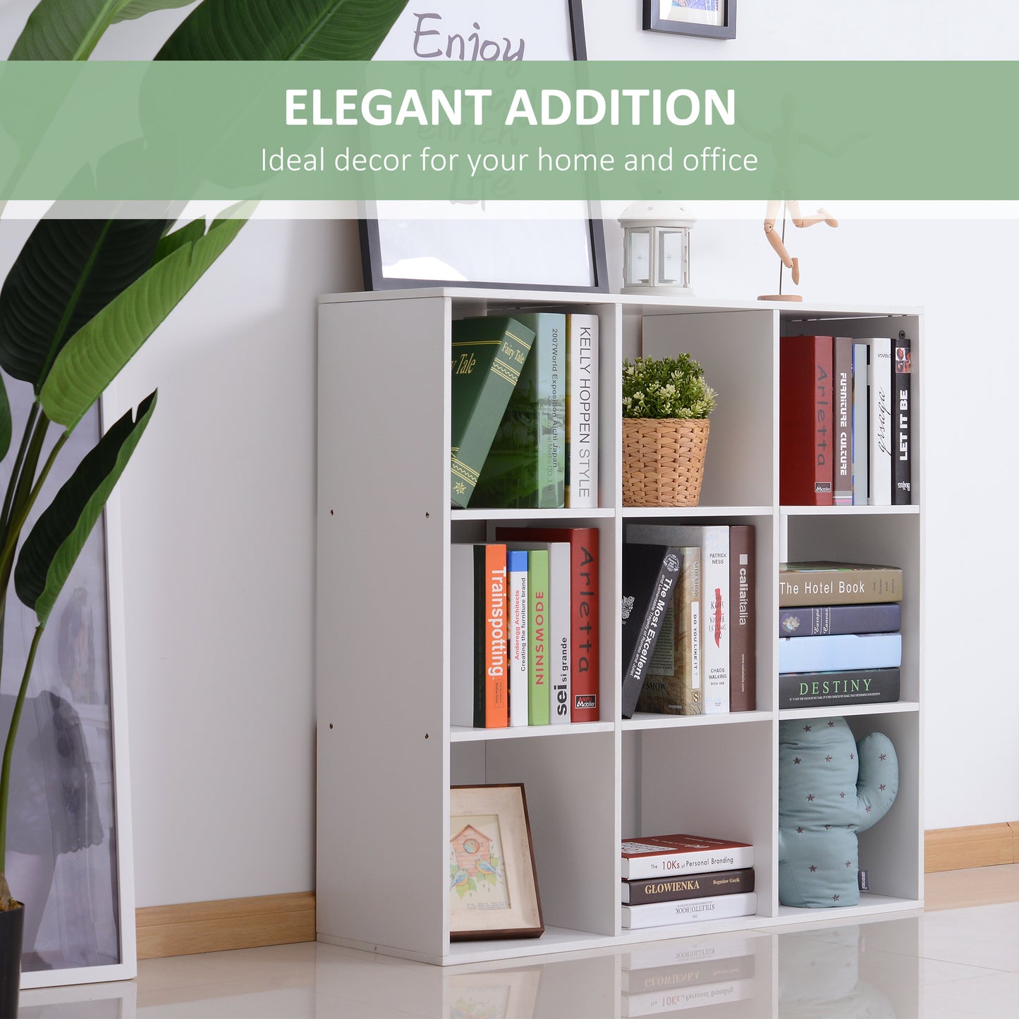 Nine-Cube Storage Shelf - White