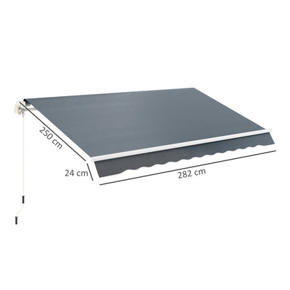 Awning Replacement Canopy, Water Resistant UPF 50+ Sun Shade Cover for 3 x 2.5 m Garden Awning (Fabric Only), Grey