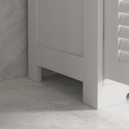 Three-Part Bathroom Storage Unit, with Shelf, Drawers & Cupboard - White