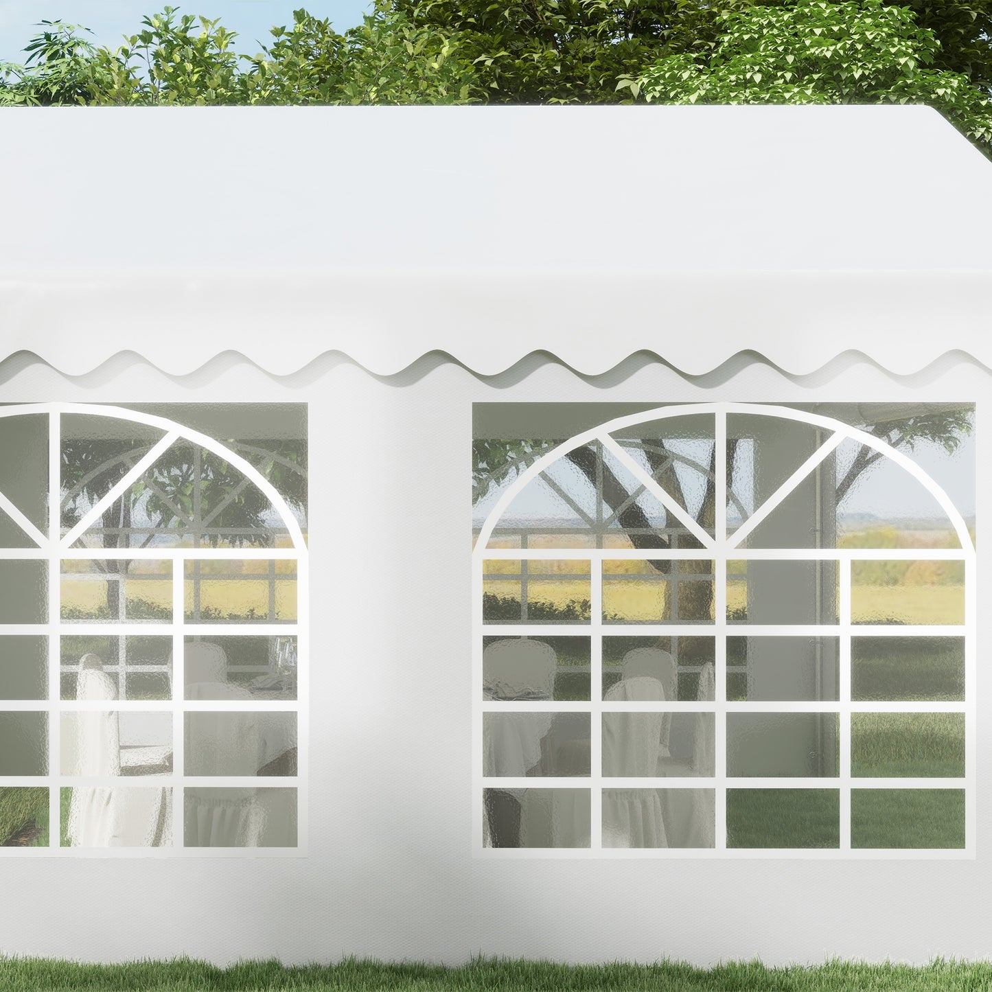 4m x 4m Marquee Party Tent, Heavy Duty Wedding Canopy with Sidewalls, Doors, Windows
