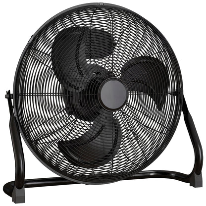 Metal Floor Fan with Tilting, High Velocity, 3 Speed, Portable Gym Fan for Home Office, Black