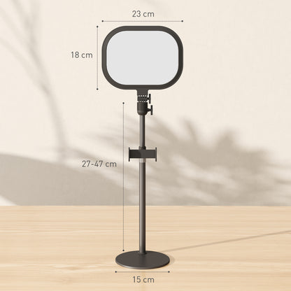 Selfie Light for Video Conference Lighting, Dimmable Desk Lamp with Stand Phone Holder