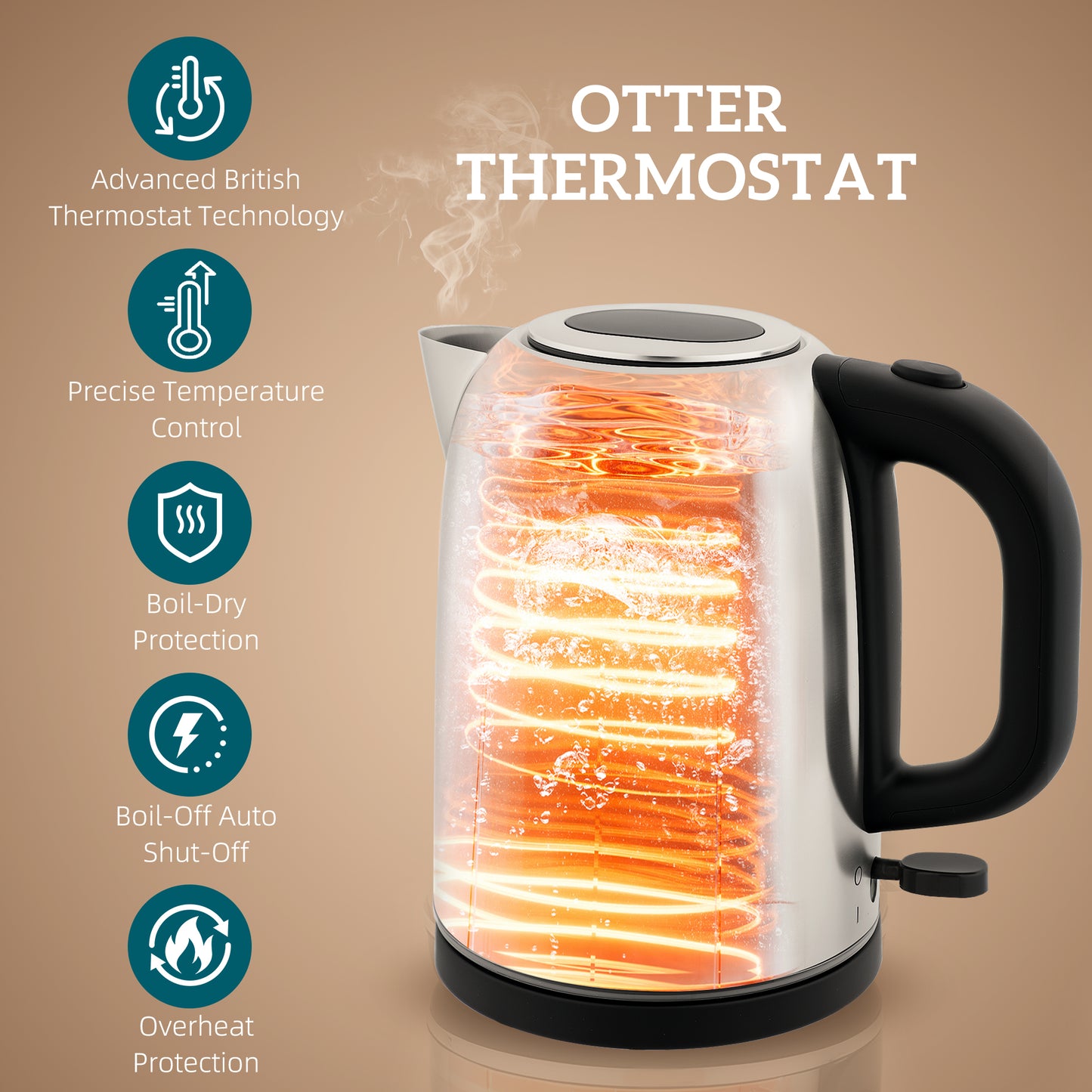 Simple Polished Toaster and Kettle Set - Silver Tone
