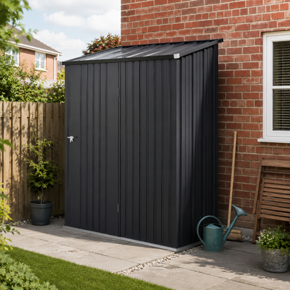 5.3 x 3.1ft Corrugated Steel Garden Shed - Black