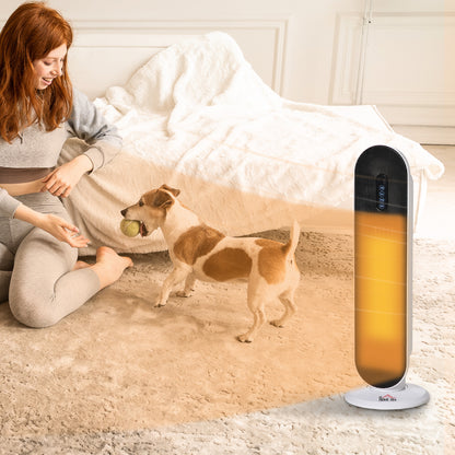 Ceramic Space Heater, Indoor Tower Heater with 2 Heat, Oscillation, Remote Control, Timer, Tip-Over & Overheating Protection