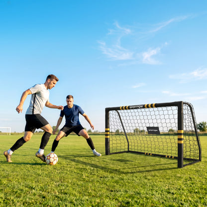 Football Goal, 6 x 4ft Portable Football Net with EPE Foam Padding, PVC Tube Covers Ground Stakes and Metal Frame