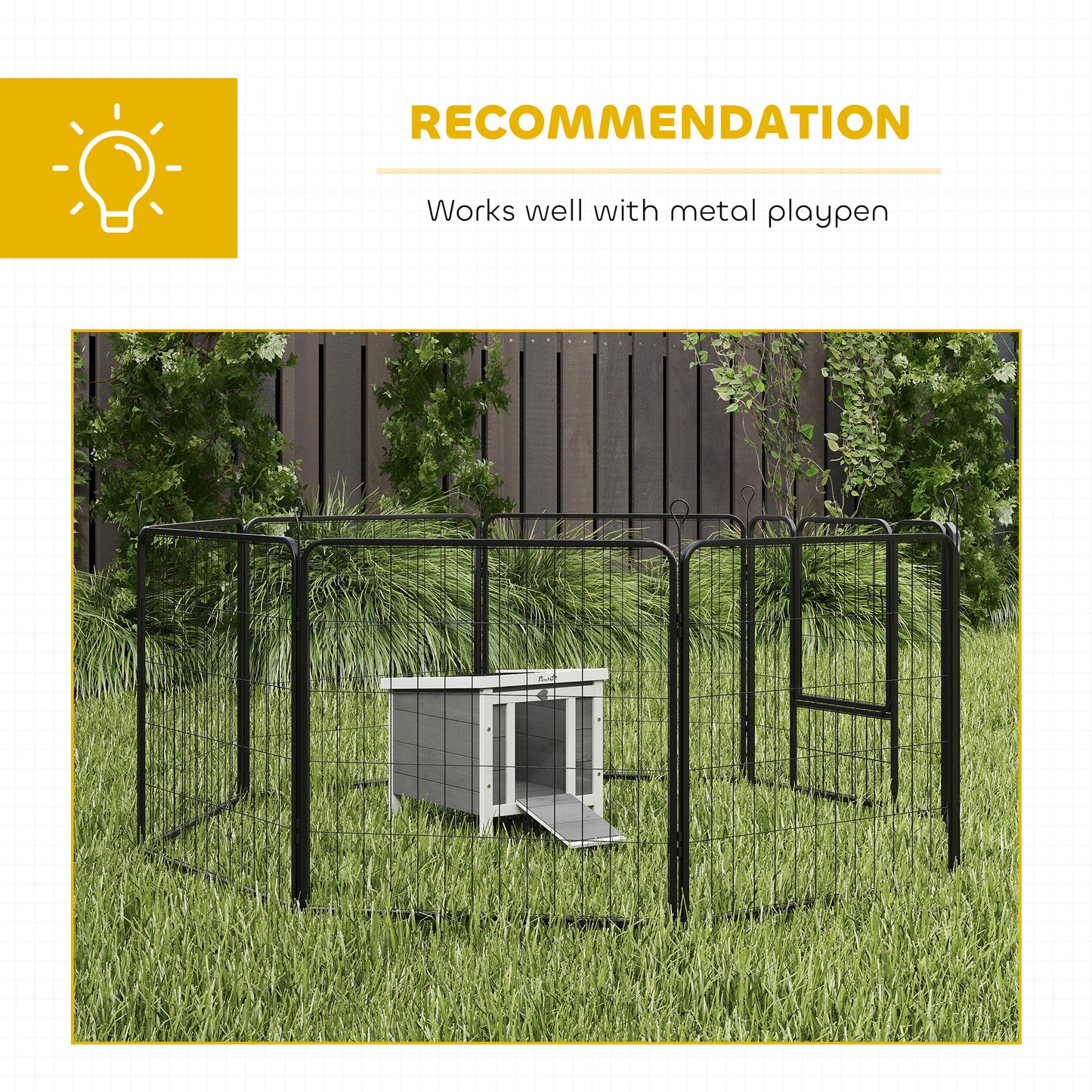 Wooden Rabbit Hutch Outdoor, Guinea Pig Hutch, Rabbit Hideaway, Cat House, Bunny Cage Small Animal House with Openable Roof