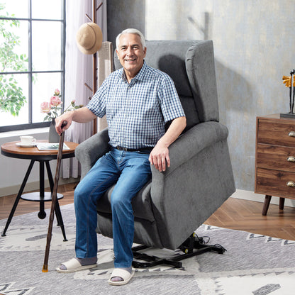 Power Lift Recliner Armchair, Electric Lift Chair for Elderly, Fabric Riser and Reclining Chair with Remote Control