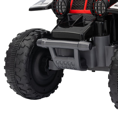 6V Electric Quad Bike for Kids, Ride On ATV w/ Forward/Reverse, Headlights, for Ages 18-36 Months, Black