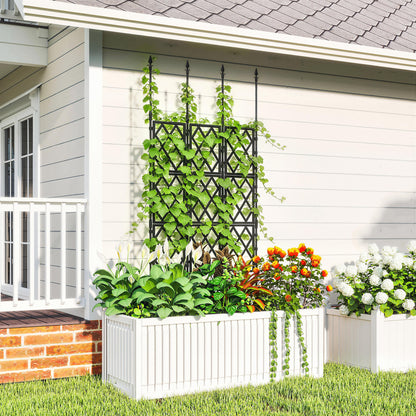 Foldable Garden Trellis, Lattice Climbing Support Trellis for Garden, DIY Assembly, 85 x 197 cm, Black