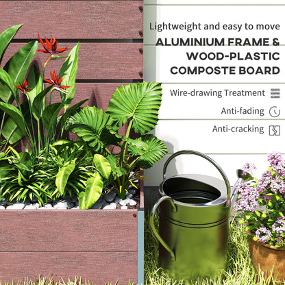 34 x 69.5cm Garden Planter Box, with Back Trellis, Brown