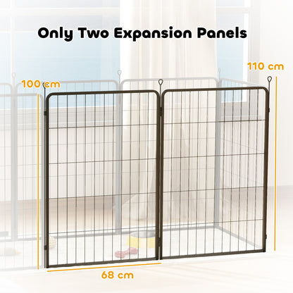 Two-Piece Dog Pen Expansion Pack for Large Dogs, 100cm Tall Animal Pen with Three Connecting Stakes