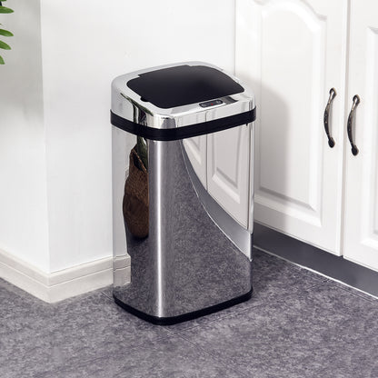 30L Stainless Steel Motion Sensor Lid Bin - Silver Tone