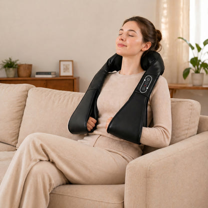 Neck and Shoulder Massager with Heat, Deep Tissue Shiatsu 3D Kneading Massager for Neck, Back, Waist, Foot and Leg