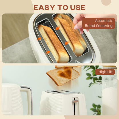 Kettle and Toaster Set, 1.7L 3000W Fast Boil Kettle & 2 Slice Toaster Kitchen Set with 7 Level Browning Controls, Defrost