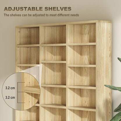 CD Storage Unit with Adjustable Shelves, 102 x 195 cm, Oak Tone