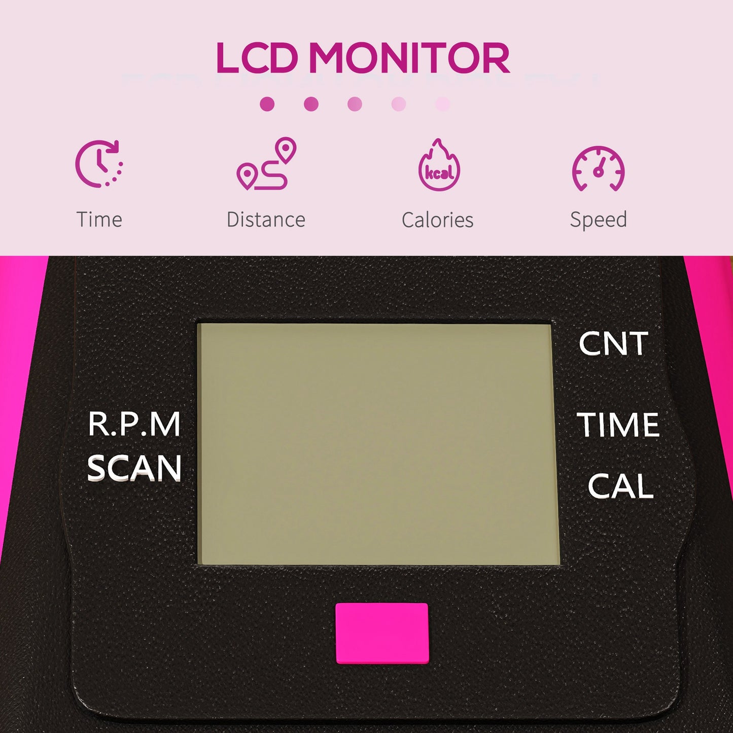 Mini Exercise Bike, Portable Pedal Exerciser with LCD Display for Legs, Arms, Rehabilitation, Therapy, Pink