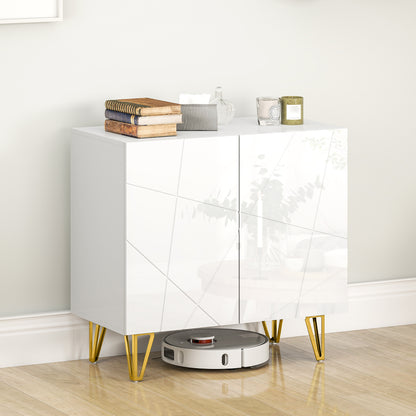 Modern Luxe High Gloss Sideboard, with Hairpin Legs - White