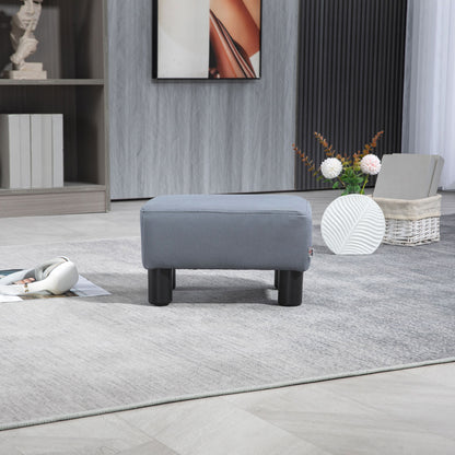 Microfiber Cloth Footstool, Small Foot Rest, Rectangle Sofa Stool for Bedroom Living Room, Grey