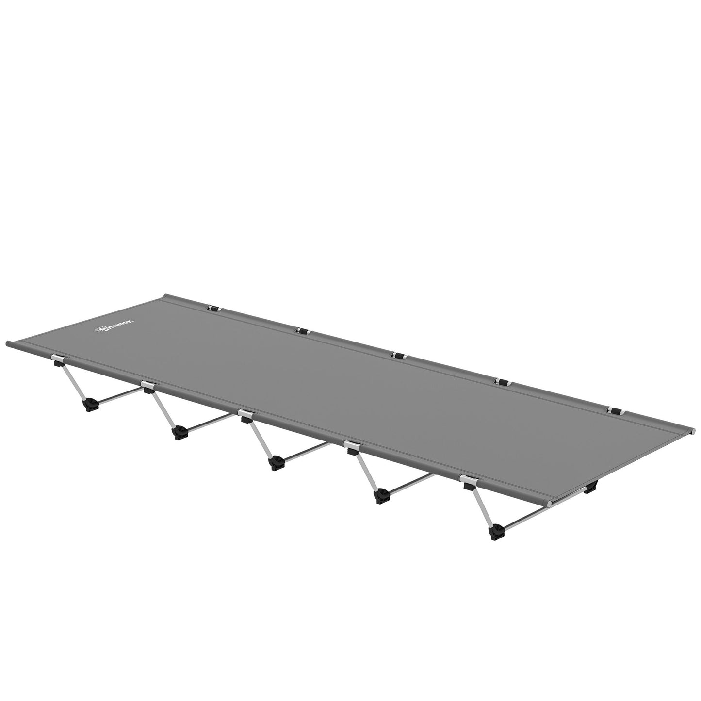 Lightweight Camping Bed, Aluminium Portable Camp Cot w/ Strong Support 150kg and Carry Bag for Camping, Dark Grey