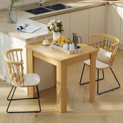 Folding Dining Table for 4-6, Rectangular Extendable Drop Leaf Table for Small Spaces, 140 x 80 x 77.5 cm, Natural
