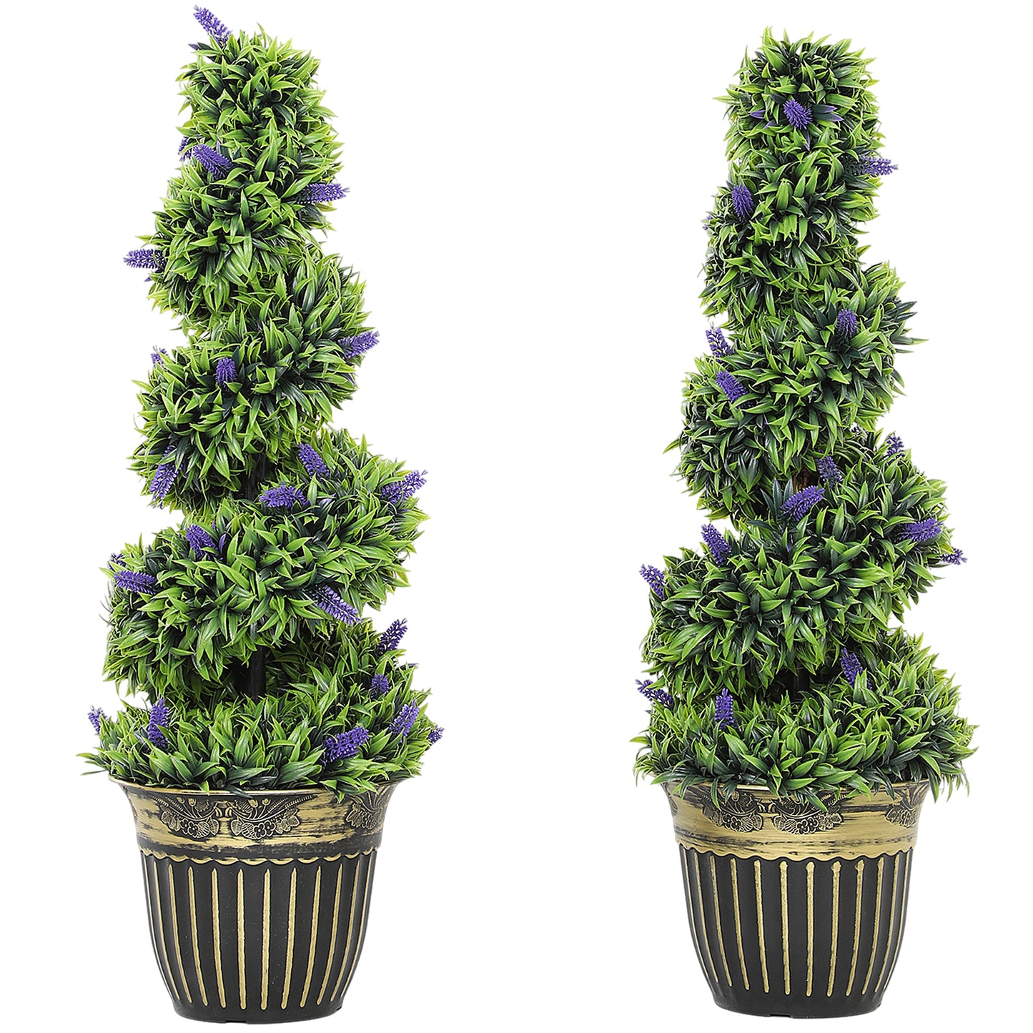Set of Two 90cm Artificial Lavender Trees