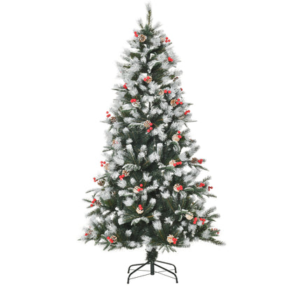 6FT Artificial Snow Dipped Christmas Tree Xmas Pencil Tree Holiday Home Party Decoration