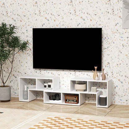 Three-Block Modular TV Stand - White Wood-Effect