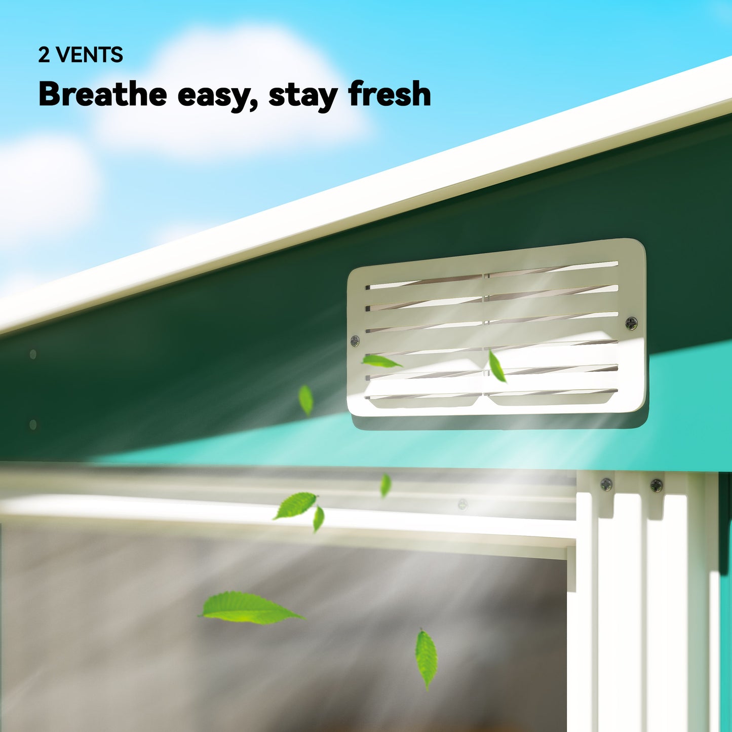 7 x 5ft Galvanised Metal Shed, with Sliding Door - Green