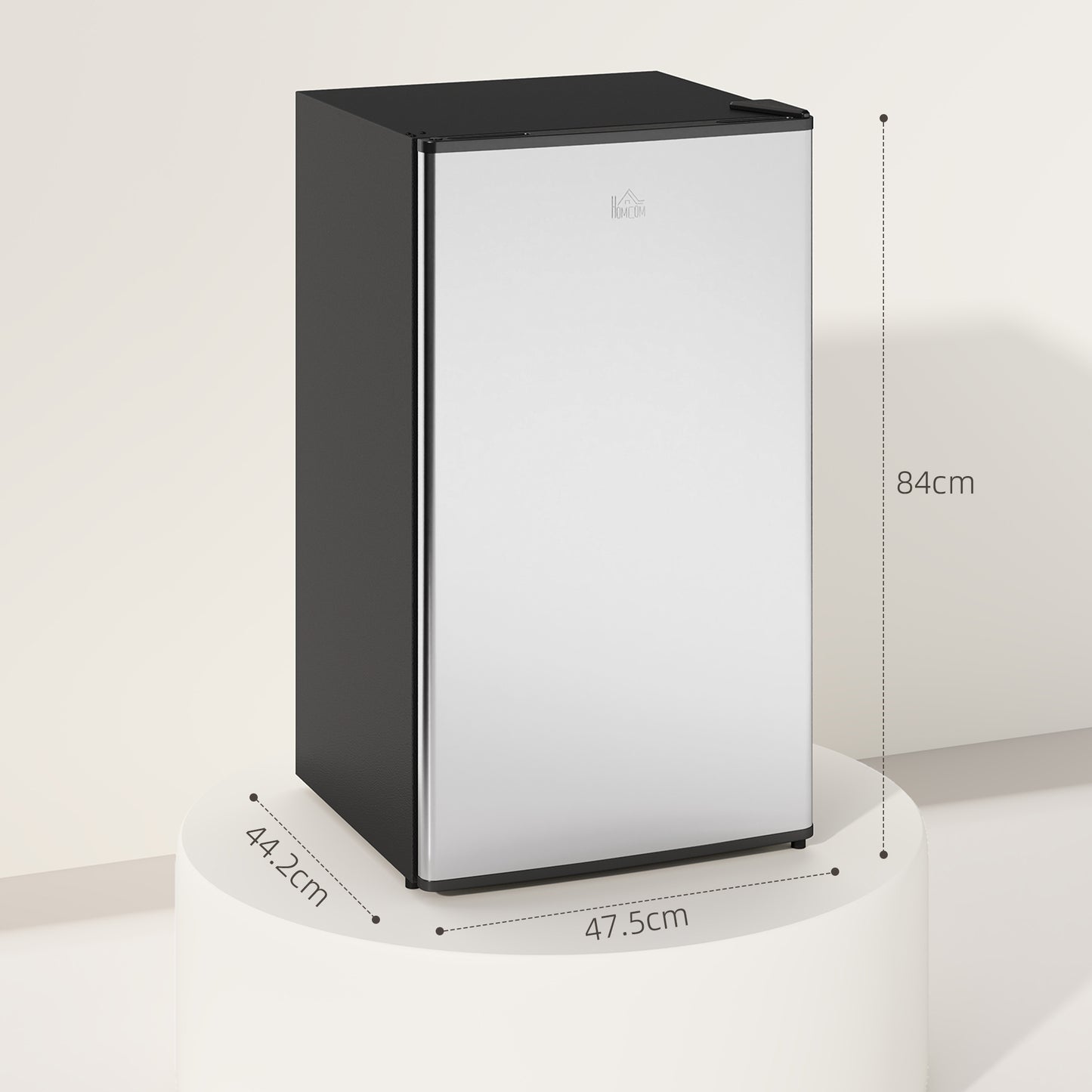 Under Counter Fridge, 91L Small Fridge with Chiller Box, Removable Shelf, Reversible Door, Adjustable Legs