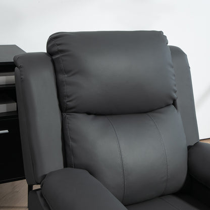Riser and Recliner Chair with Vibration Massage, PU Leather Power Lift Chair for Elderly, Dark Grey