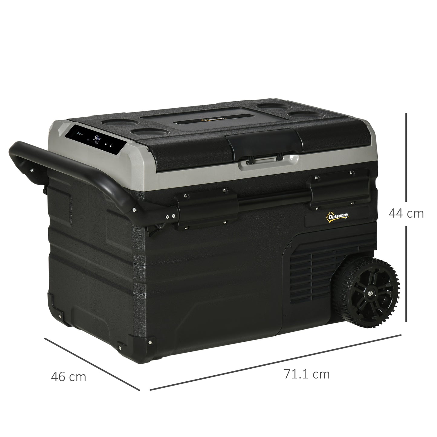40L Camping Fridge, Portable Freezer Compressor Car Refrigerator with LED, Telescopic Handle