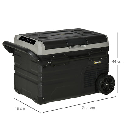 40L Camping Fridge, Portable Freezer Compressor Car Refrigerator with LED, Telescopic Handle