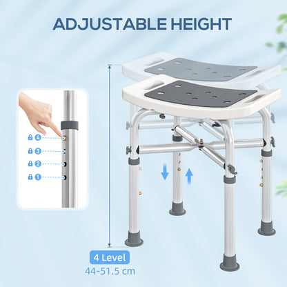 44-51.5cm Aluminium Frame Shower/Bath Stool - Grey