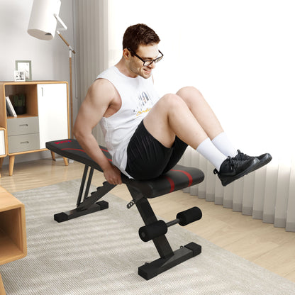 Foldable Weight Bench, Adjustable Incline Flat Bench Press with 6-Level Backrest, 4-Level Seat