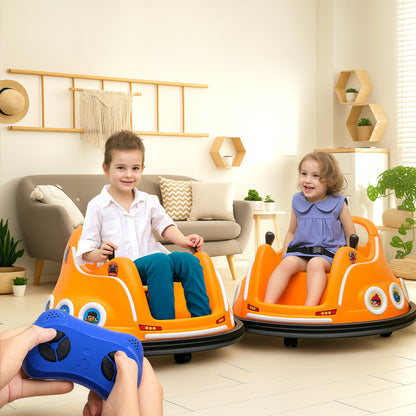 Angry Bird Licensed Waltzer Car, 12V Kids Bumper Car w/ Joysticks, Remote, Music LED Lights, Orange
