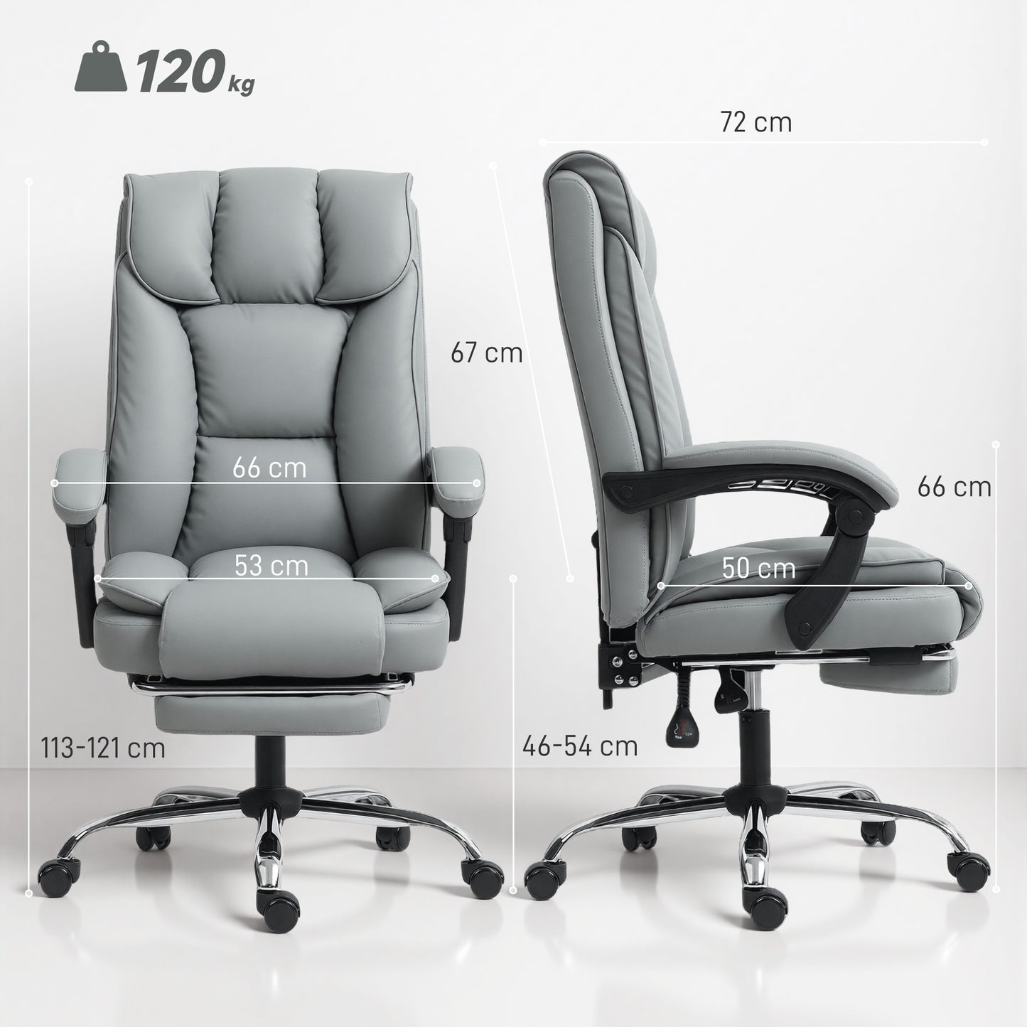 155° Reclining Faux Leather Swivel Office Chair -Black