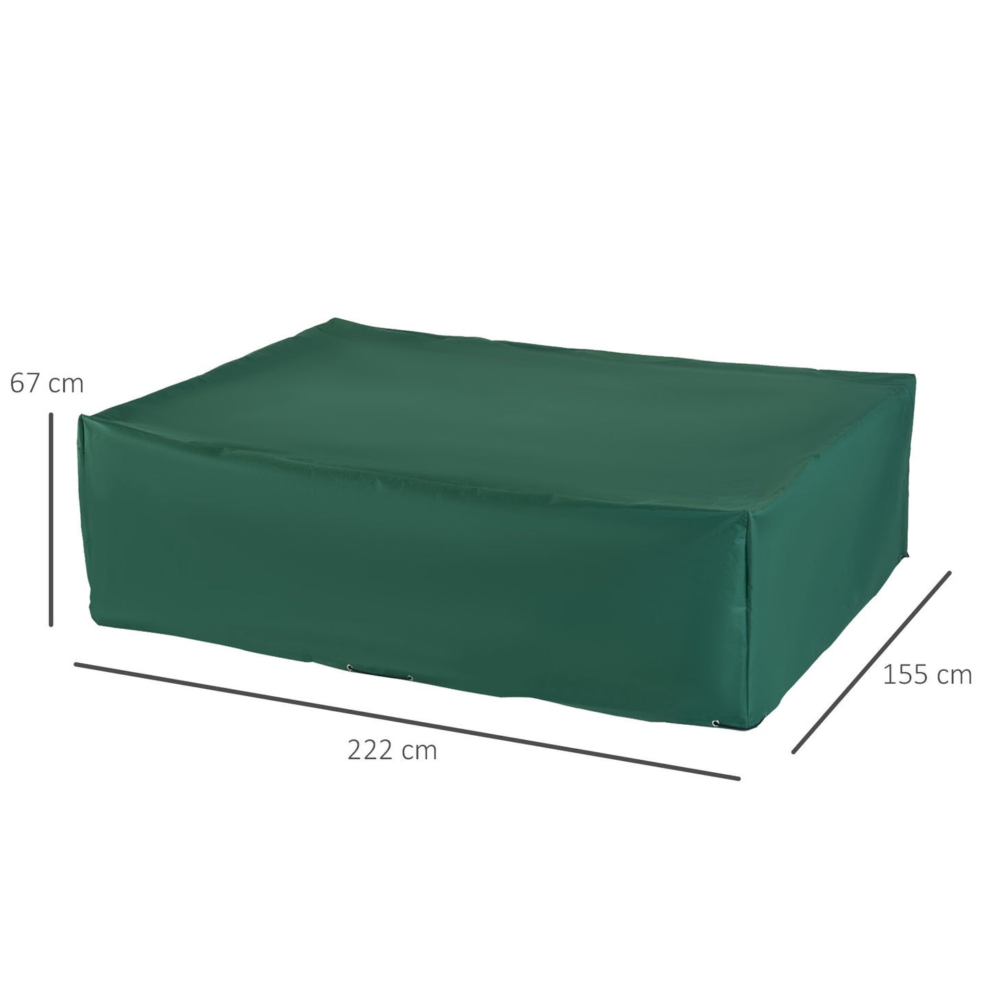 Garden Furniture Cover, Oxford Fabric Outdoor Rectangular Rattan Furniture Cover with PE Coating, Waterproof, Windproof