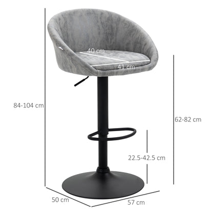 Modern Bar Stools Set of 2, Height Adjustable Swivel Barstools, PU Leather Upholstered Bar Chair with Backrest